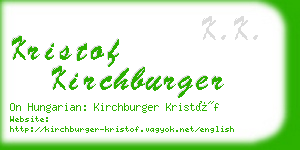 kristof kirchburger business card